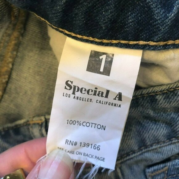Special A Women's Light Wash Distressed Denim Skinny Jeans Size 1 - Picture 8 of 9